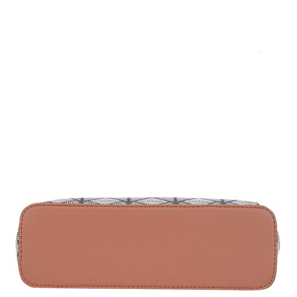 Hand Crafted Monochrome Printed Fabric Women Top Handle Handbag, Satchel Purse - Picture 6 of 11